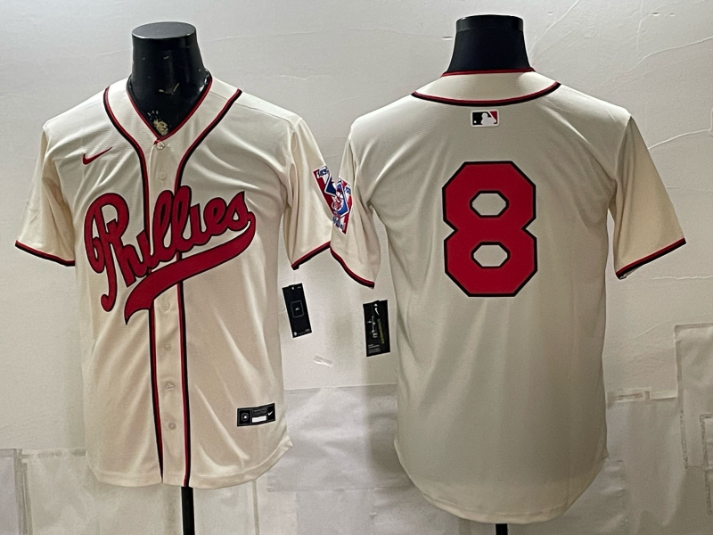 Men 2026 Philadelphia Phillies #8 cream Game Nike MLB Jersey 082600